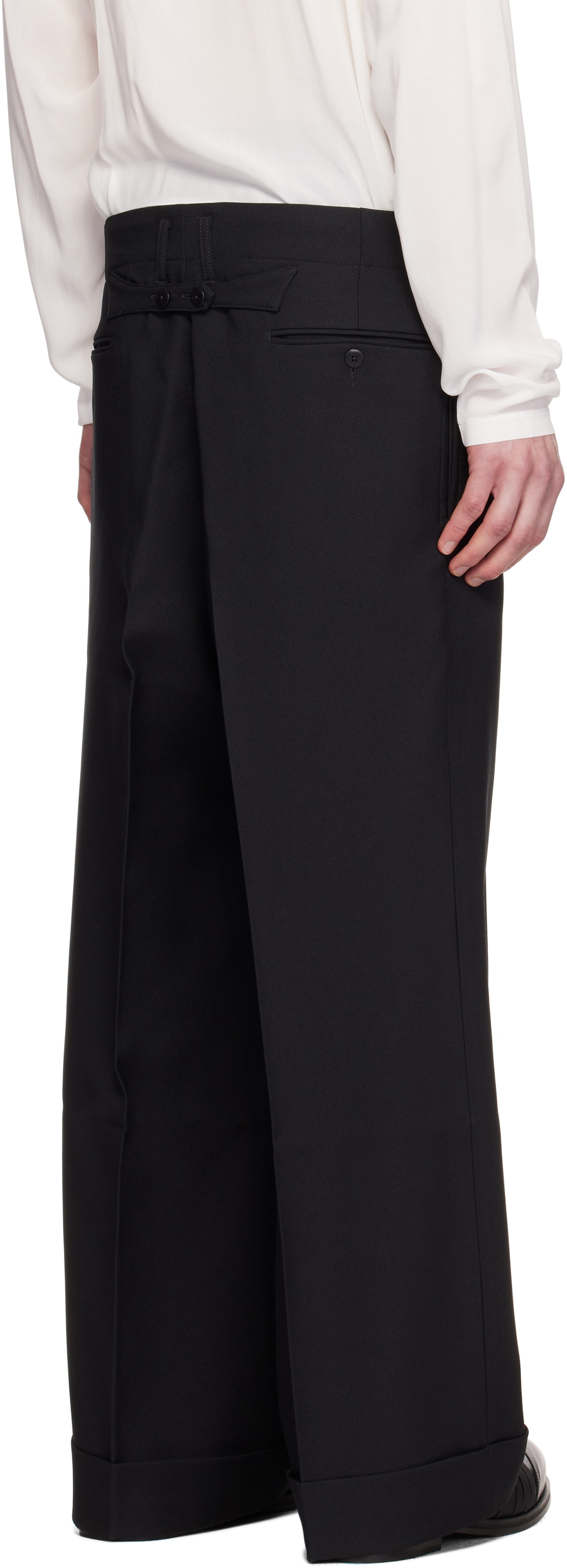Random Identities Black Twill Large Suit Trousers