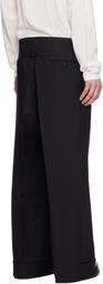 Random Identities Black Twill Large Suit Trousers