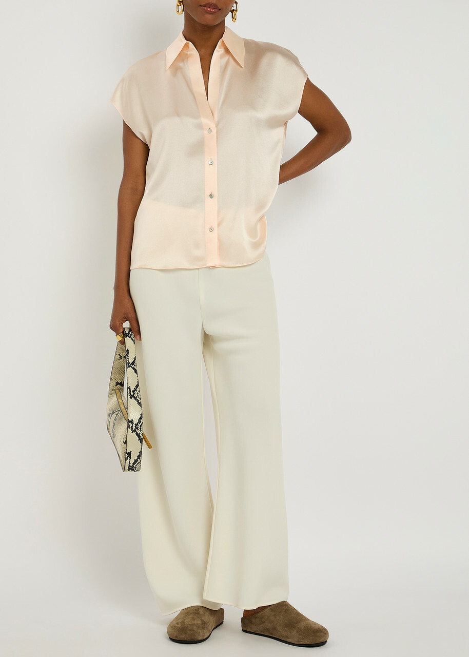 Vince Silk-satin Shirt Cream