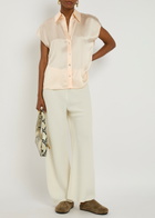 Vince Silk-satin Shirt Cream