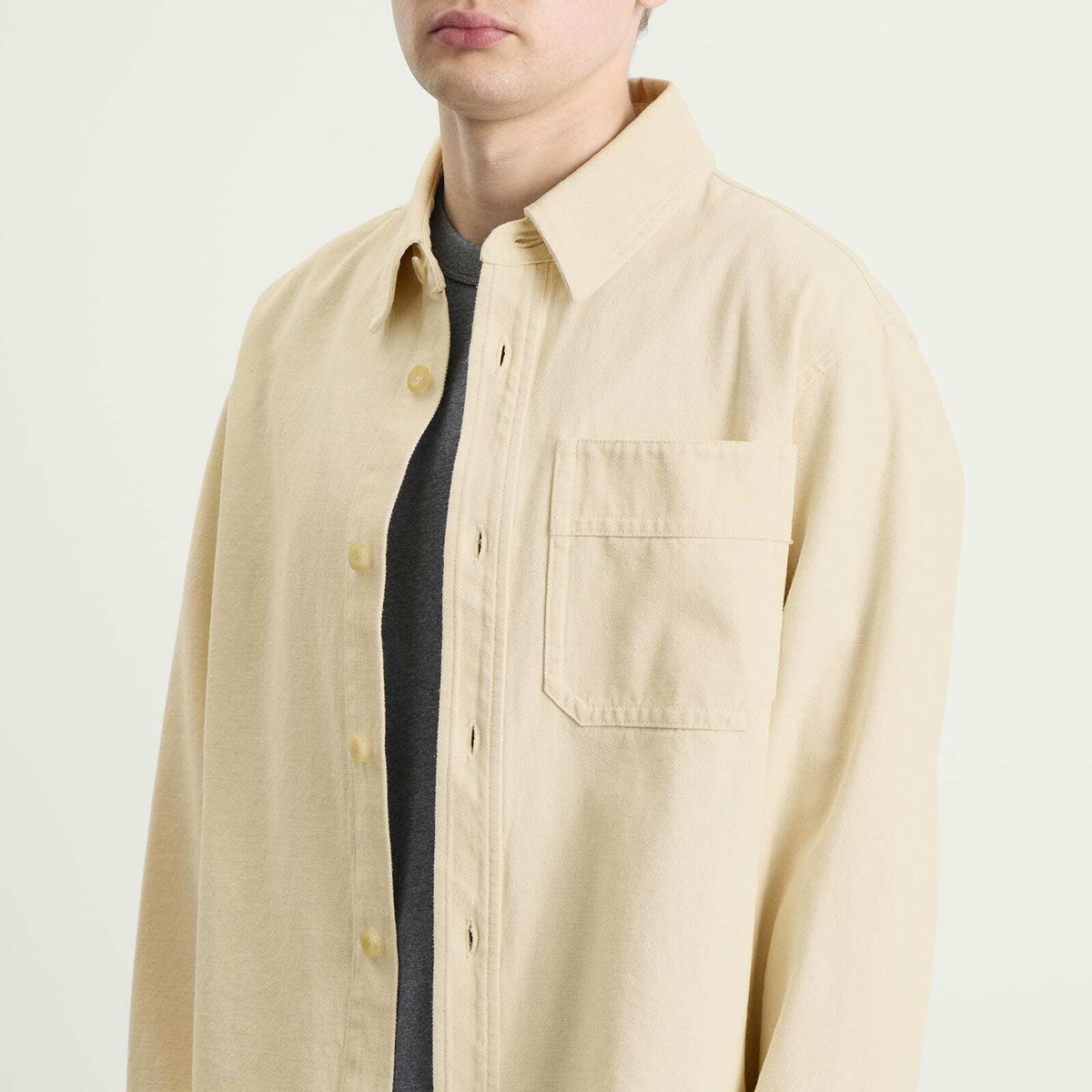 A.P.C. Men's Surchiemise Basile Logo Shirt in Off White