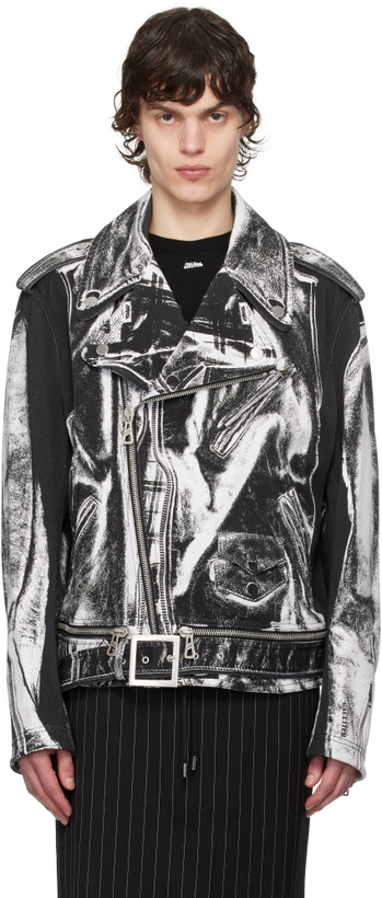 Photo: Jean Paul Gaultier Black & White 'The Trompe L'œil Perfecto' Denim Jacket