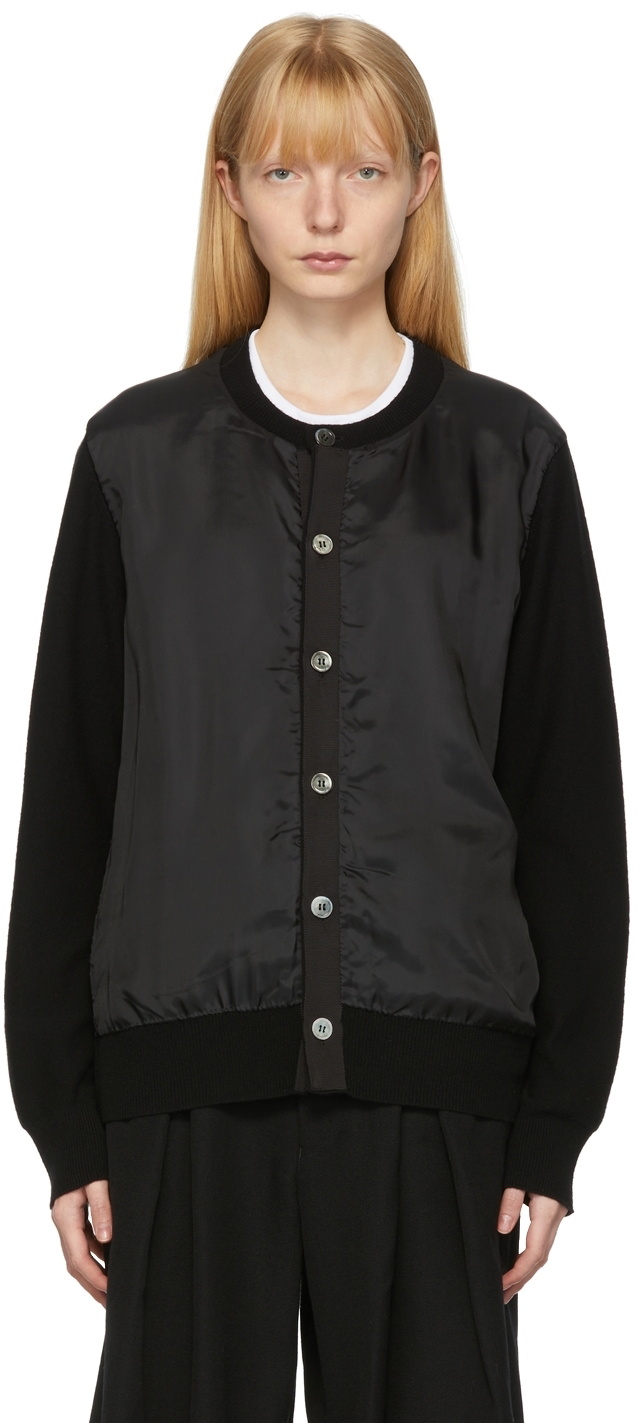 Comme des Garçons Homme Plus Black Paneled Taffeta & Jersey