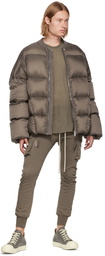 Rick Owens Taupe Down Bomber Jacket