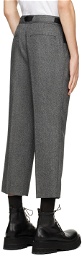 Solid Homme Gray Belted Cropped Trousers