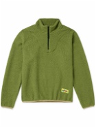 OSTRYA - Throwing Fits Bluebird Logo-Appliquéd Fleece Half-Zip Sweatshirt - Green