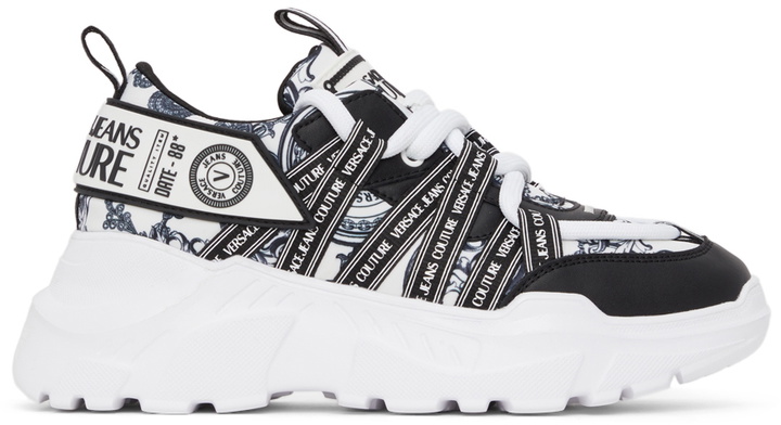 Photo: Versace Jeans Couture White & Black Chunky Logo Sneakers