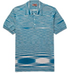 Missoni - Space-Dyed Knitted Cotton Polo Shirt - Men - Blue