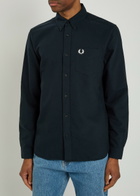 Fred Perry Oxford Logo-embroidered Cotton Shirt Navy