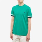 Fred Perry Authentic Men's Bold Tipped T-Shirt in Fred Perry Green