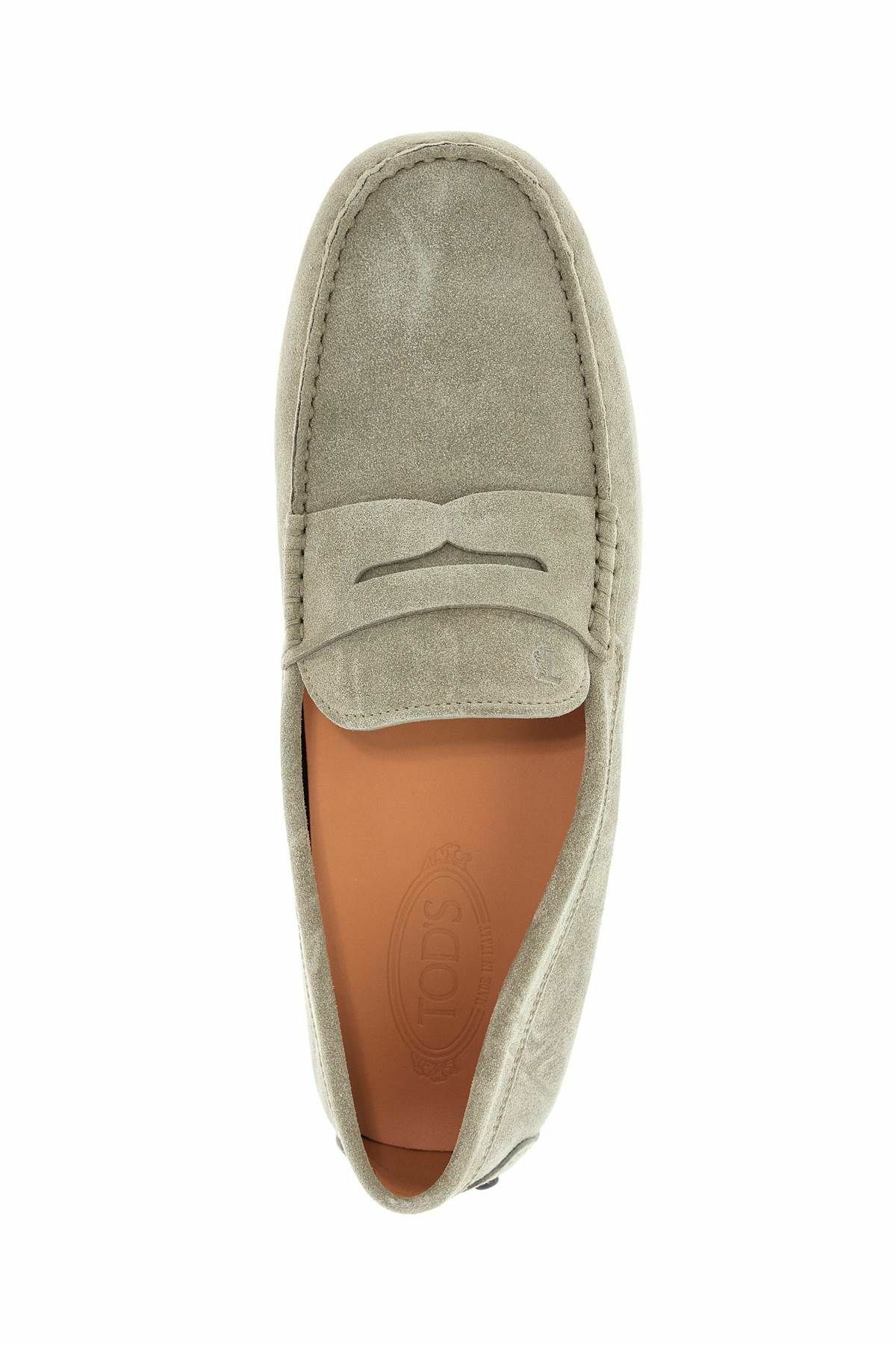 TOD'S beige suede driving moccasin for men with rubber sole Beige