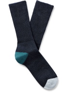 Mr P. - Colour-Block Stretch-Knit Socks