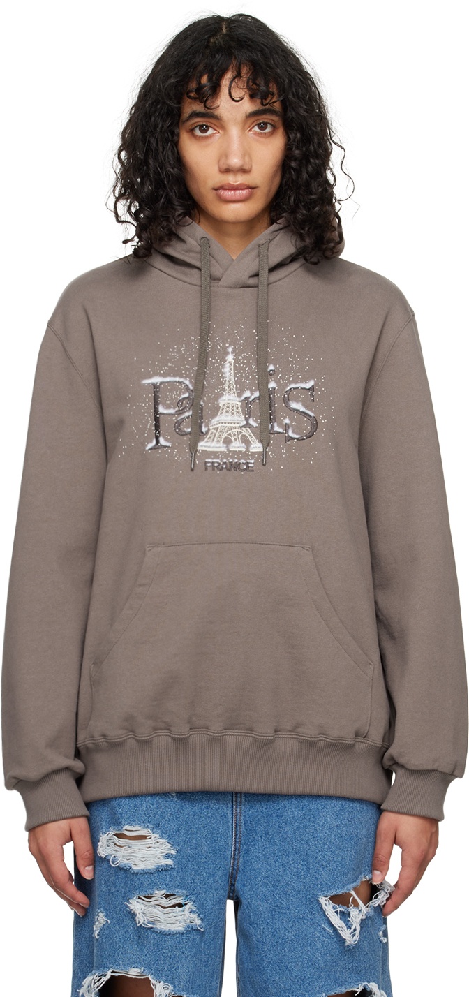 Photo: Doublet Taupe 'Snow In Paris' Hoodie