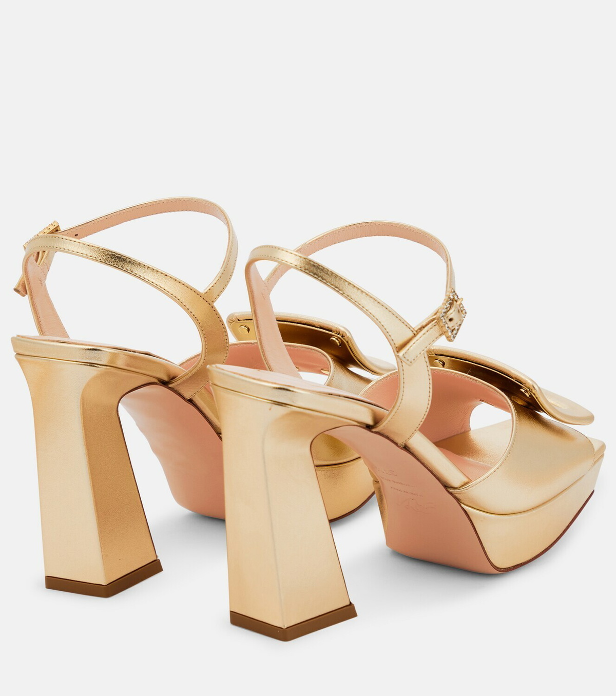 Roger Vivier Platform Sandals Roger Vivier Satin Slingback Sandals 