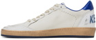 Golden Goose White & Blue Ball Star Sneakers