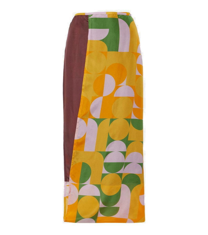 Photo: Dries Van Noten Printed silk satin maxi skirt