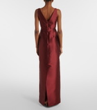 Erdem Floral-appliqué satin gown