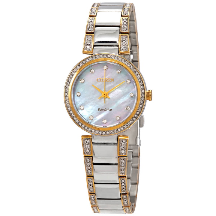 Photo: Citizen Silhouette Crystal Mother of Pearl Dial Ladies Watch EM0844-58D