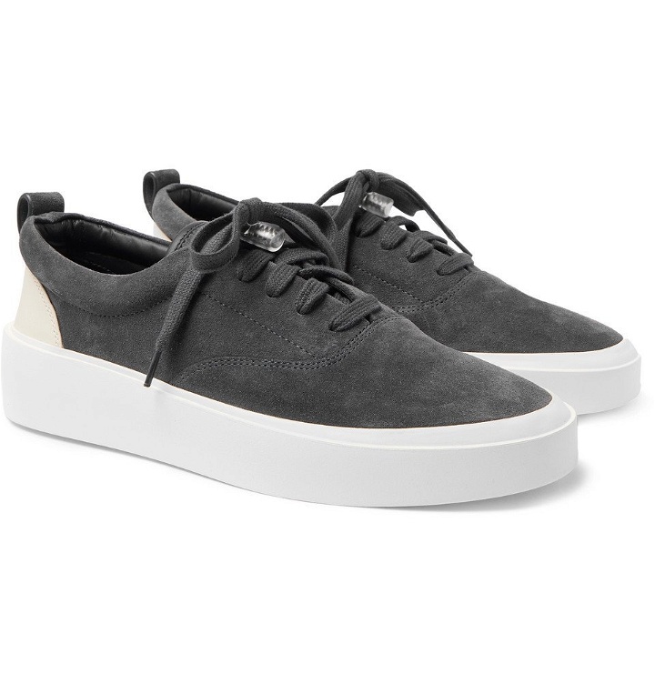Photo: Fear of God - 101 Leather-Trimmed Suede Sneakers - Anthracite