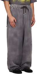 Maison MIHARA YASUHIRO Black Sun Faded Like Sweatpants