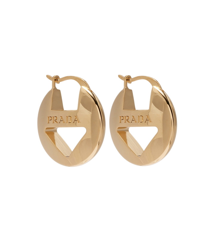 Photo: Prada Cutout logo earrings