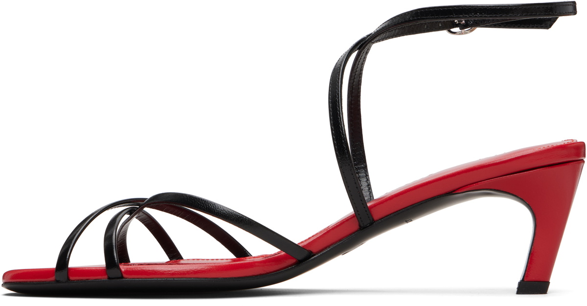 Proenza Schouler Black & Red Uma Ankle Strap Heeled Sandals