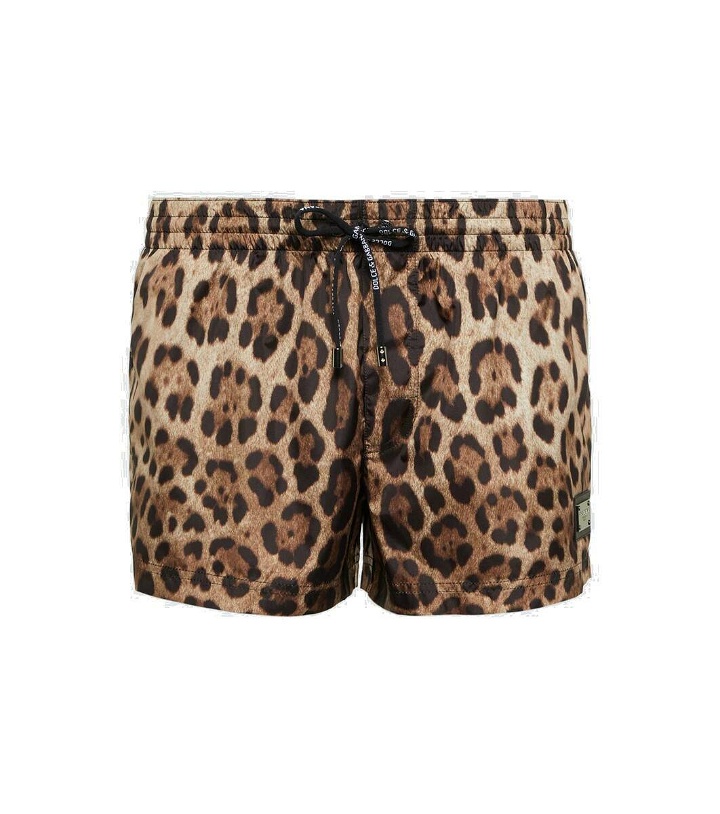 Photo: Dolce&Gabbana Leopard-print swim trunks