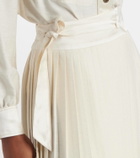 Loro Piana Janel pleated silk midi skirt