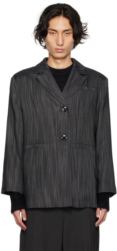 Photo: GANNI Black Padded Shoulders Blazer