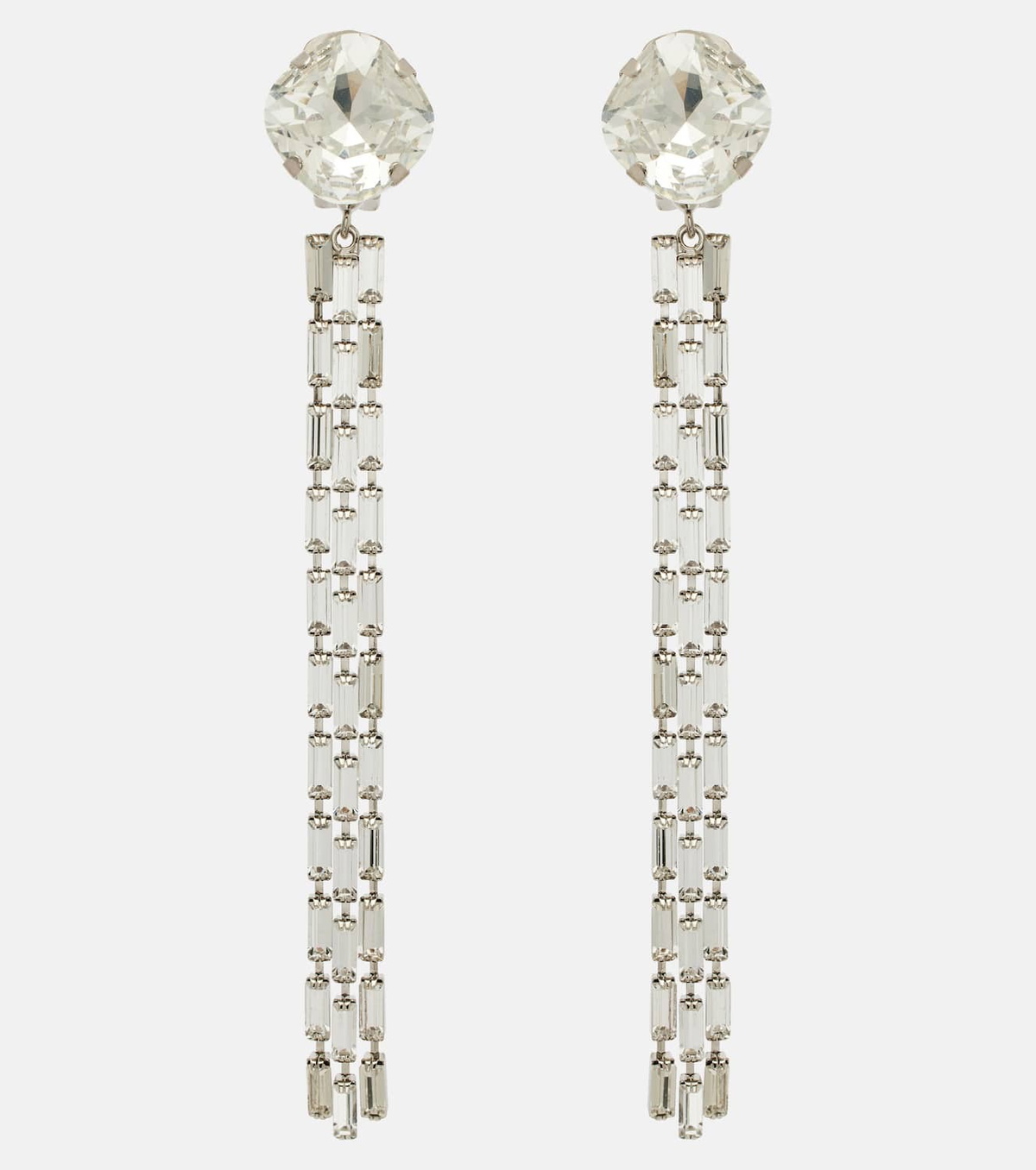 Alessandra Rich Fringed clip-on drop earrings