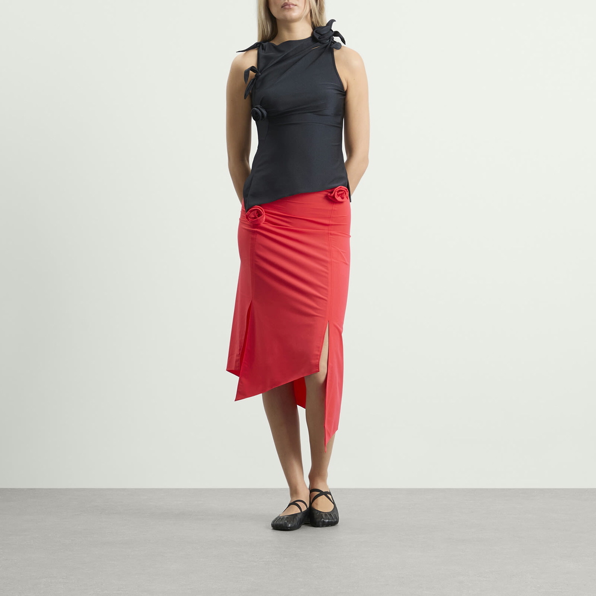 Coperni Women's FLOWER TOP in Black