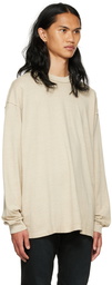 John Elliott Beige Cotton Long Sleeve T-Shirt