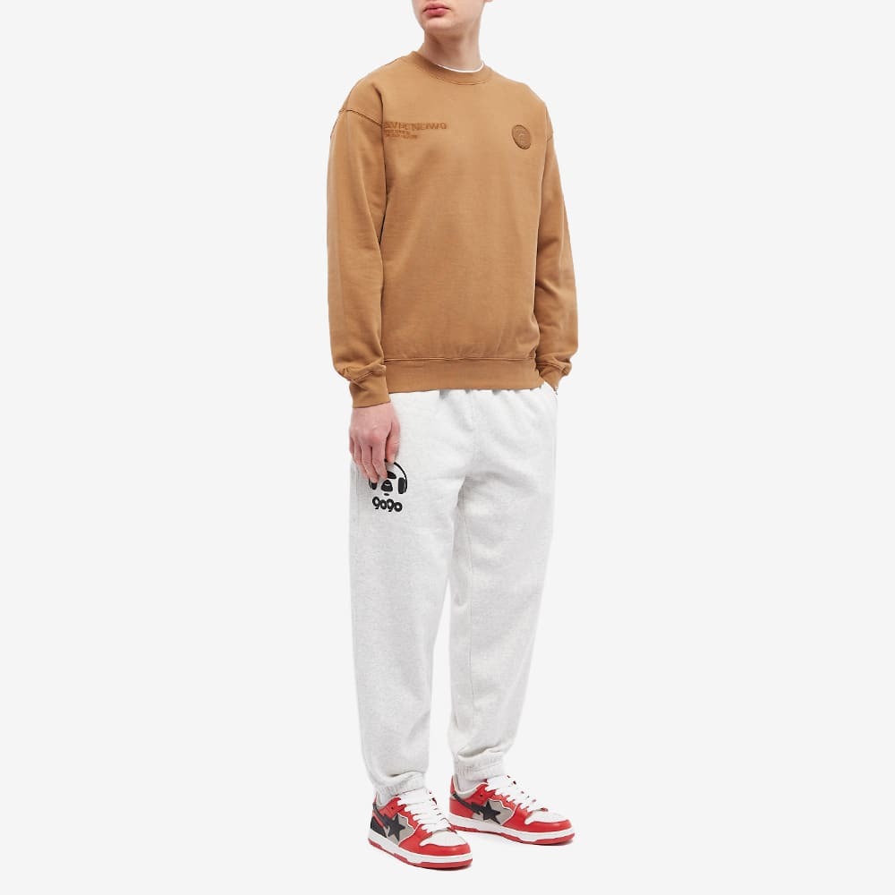 Men's AAPE AAPE Now Washed Crew Sweat in Brown AAPE by A Bathing Ape