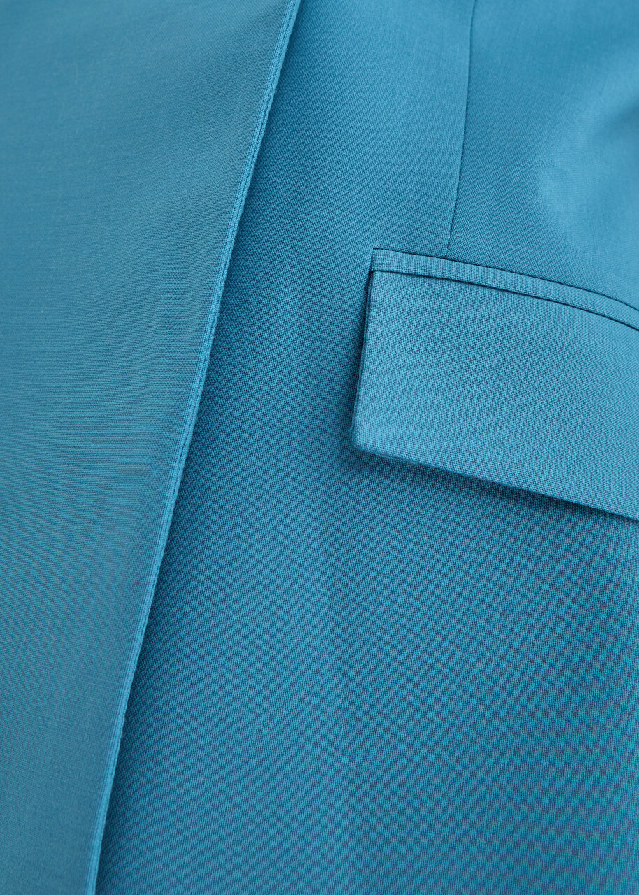 Esse Studios Homme Double-breasted Woven Blazer Blue