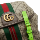 Gucci Men's Ophidia Neon Strap Backpack in Beige/Green 