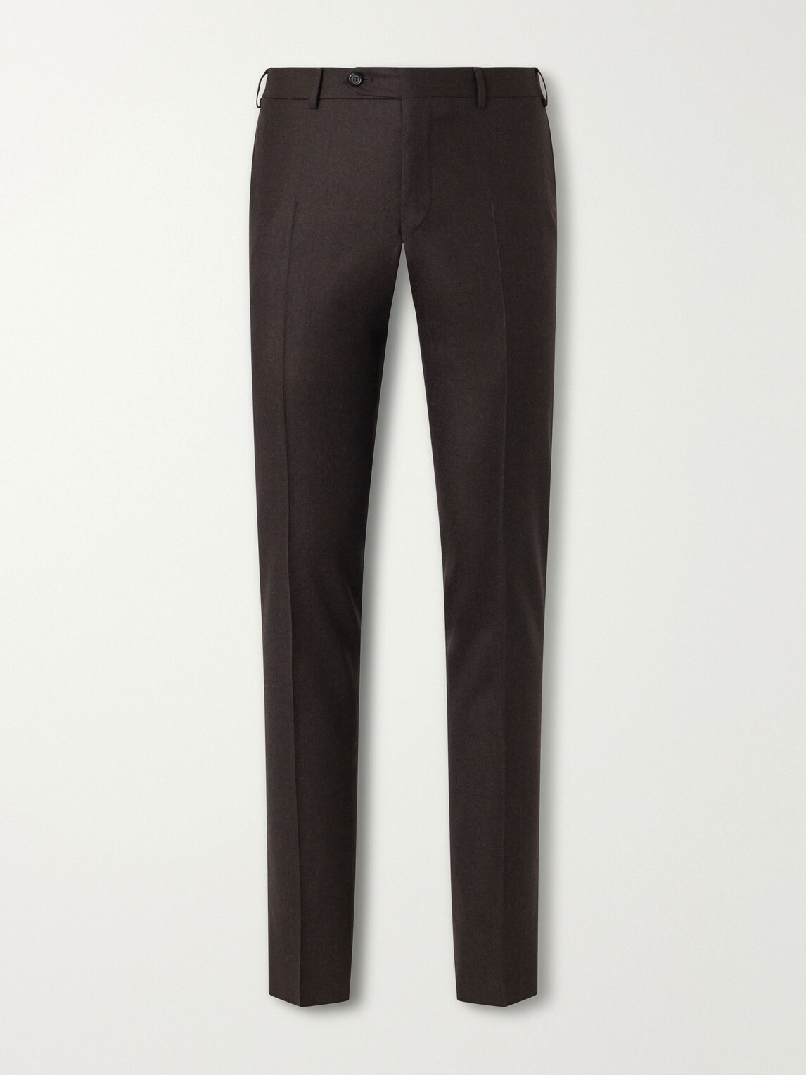Canali - Slim-Fit Tapered Wool-Flannel Suit Trousers - Brown