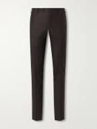 Canali - Slim-Fit Tapered Wool-Flannel Suit Trousers - Brown