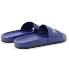 Balenciaga - Logo-Print Leather Slides - Blue