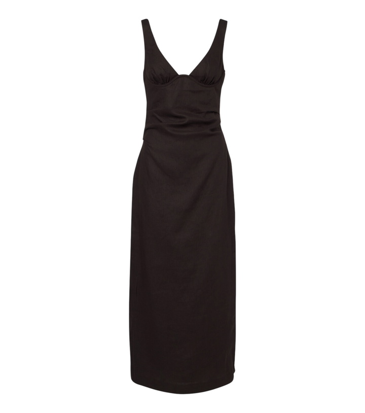 Photo: SIR Draped linen midi dress