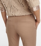 Brunello Cucinelli - Mid-rise cotton-blend slim cropped pants