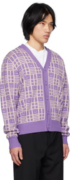 Acne Studios Purple Jacquard Cardigan