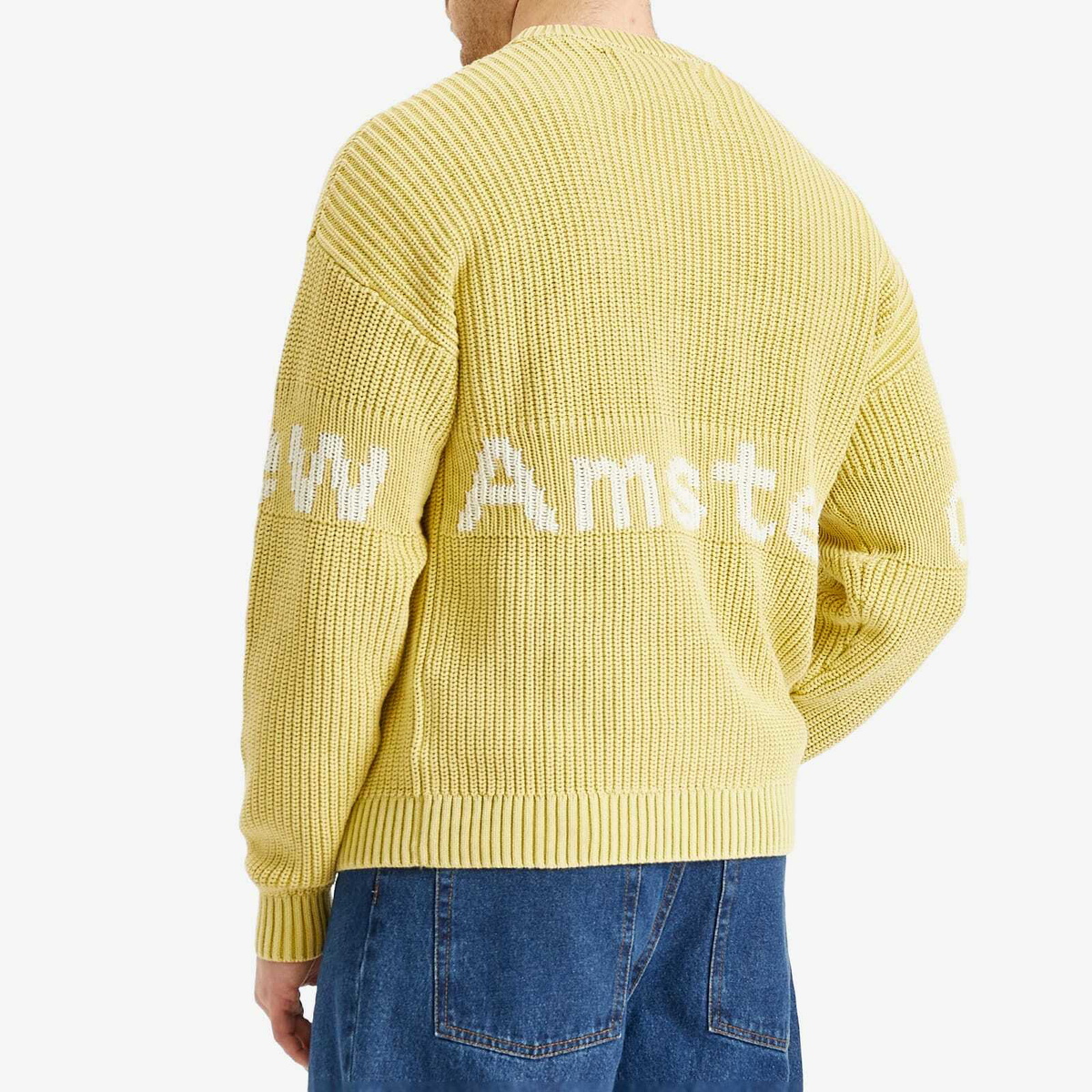 New Amsterdam Surf Association Men's Logo Crew Knit Sweater in Apple Green