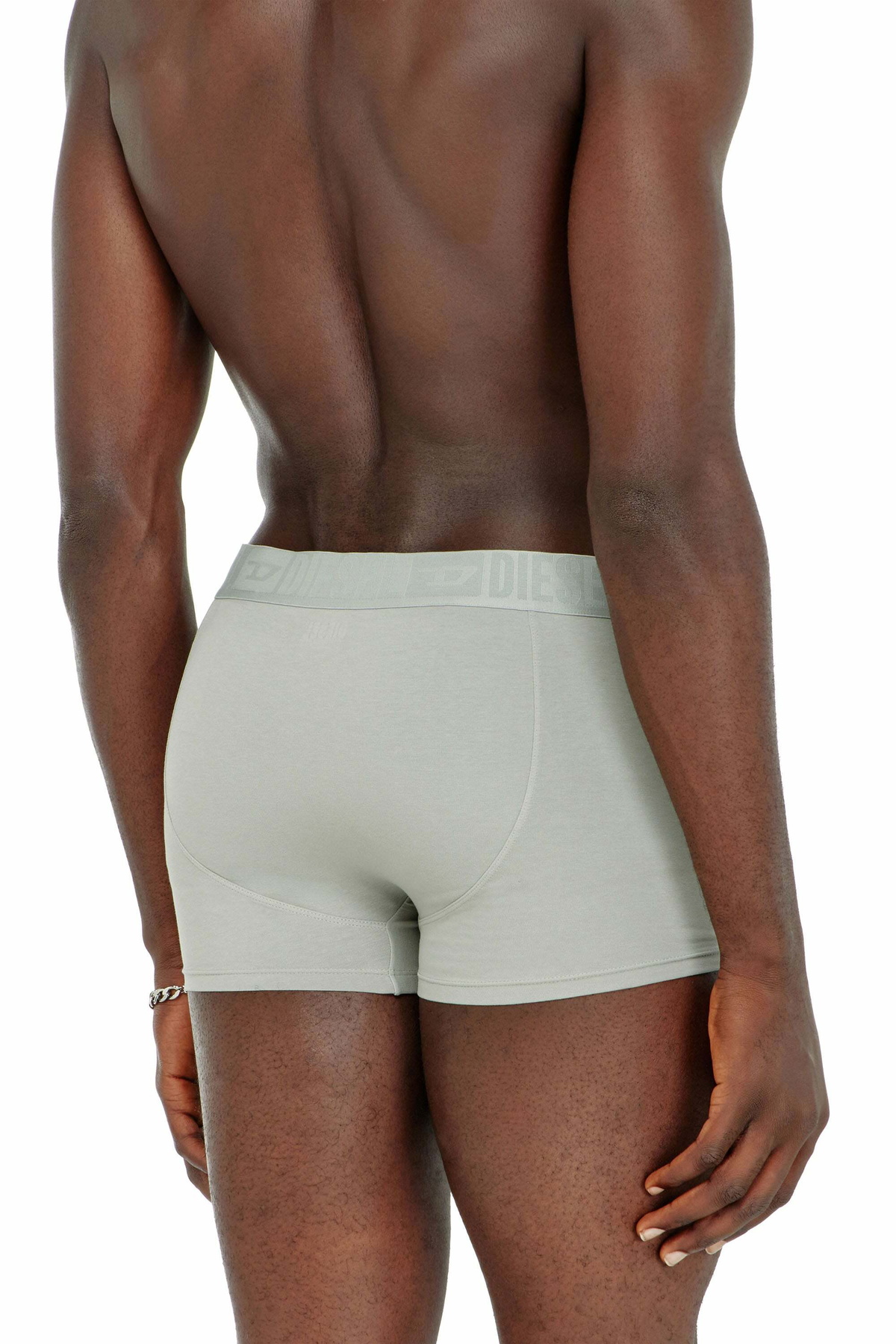 Diesel Three-pack of stretch cotton boxer briefs with tonal waistband - Trunks Mens in Grey