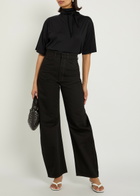 Lemaire Foulard-neck Cotton T-shirt Black