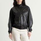 Nothing Written Women's Leather Single Rider Jacket in Black