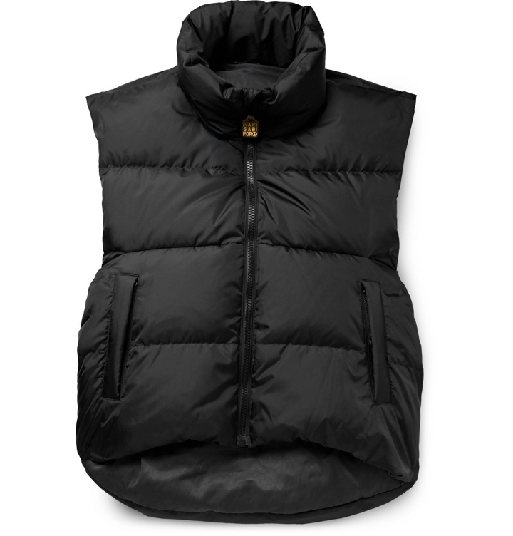 Photo: KAPITAL - Burger Keel Oversized Reversible Quilted Ripstop and Shell Down Gilet - Black