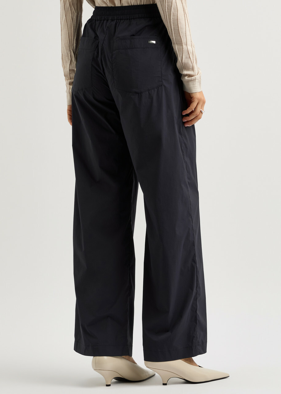 Herno Wide-leg Stretch-nylon Trousers Navy
