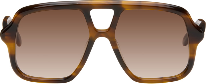 Photo: LOEWE Brown Aviator Slim Sunglasses