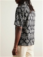 NN07 - Ole 5210 Camp-Collar Printed Organic Cotton and TENCEL™ Lyocell-Blend Twill Shirt - Black