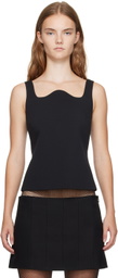 Recto Black Signature Curved Neck Tank Top